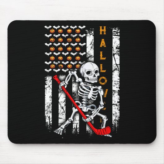 ホッケーハロウィーン米国国旗 マウスパッド (正面)