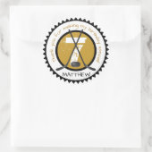 ホッケーバースデーシールブラック&ゴールド ラウンドシール (バッグ)