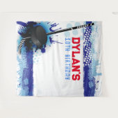 ホッケーバースデーパーティーのフォトオプティキッズ背景 タペストリー (正面(横))