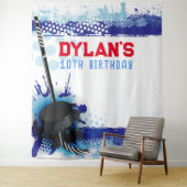 ホッケーバースデーパーティーのフォトオプティキッズ背景 タペストリー (インサイチュ)