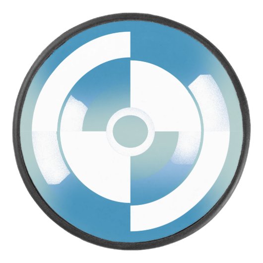 ホッケーパグ抽象芸術円形デザイン アイスホッケーパック (正面)