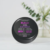 ホッケーパックのラウンド誕生日パーティーへの招待 招待状 (スタンド正面)