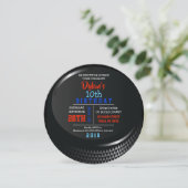 ホッケーパックのラウンド誕生日パーティーへの招待 招待状 (スタンド正面)