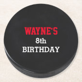 ホッケーパックの外観パーティー ラウンドペーパーコースター (正面)