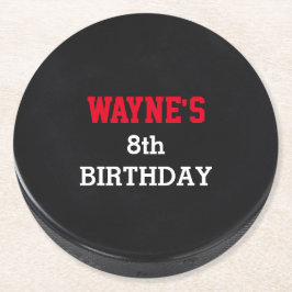 ホッケーパックの外観パーティー ラウンドペーパーコースター