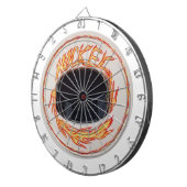 ホッケーパックの炎のスラップショット ダーツボード (正面右)