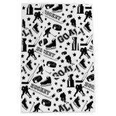 ホッケーパックスティックゴール選手スポーツアイス ミディアムペーパーバッグ (裏面)