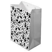 ホッケーパックスティックゴール選手スポーツアイス ミディアムペーパーバッグ (裏面アングル)