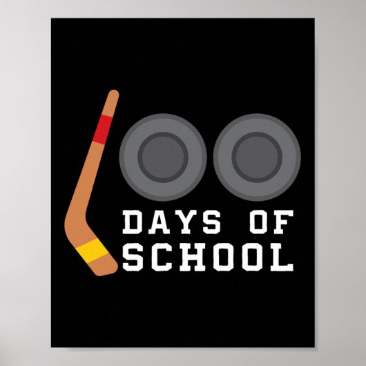 ホッケーパックスティック100日の学校先生少年 ポスター (正面)