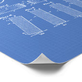 ホッケーパック1940特許アート – 青写真 ポスター (角)