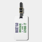 ホッケーパパが壊れて愛する ラゲッジタグ (正面縦)