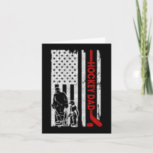 ホッケーパパアメリカ国旗の父の日の贈り物 カード