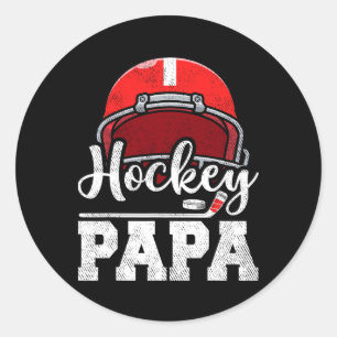 ホッケーパホッケープレイヤーゲームデイ父の日 ラウンドシール