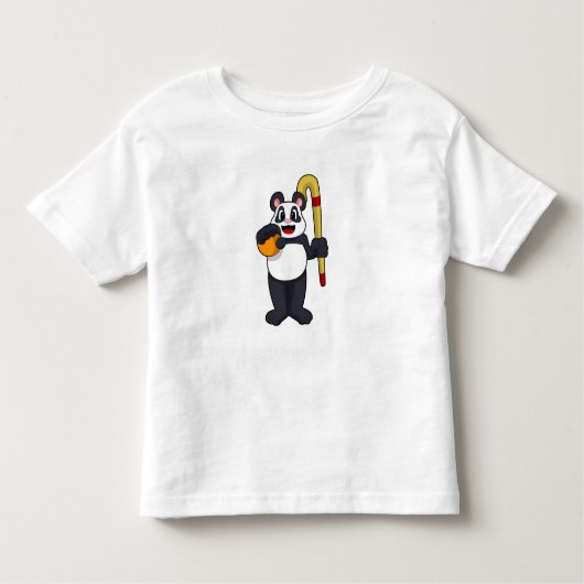 ホッケーパンダホッケーこうもり トドラーTシャツ (正面)