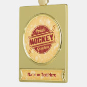 ホッケーパーソナライズされたおばあちゃんクリスマスオーナメント ゴールドプレートバナーオーナメント (左)