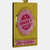 ホッケーパーソナライズされたおばあちゃんクリスマスオーナメント ゴールドプレートバナーオーナメント (右)