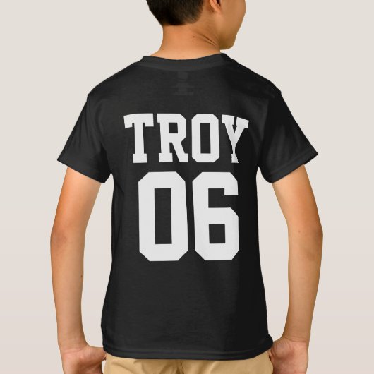 ホッケーパーソナライズされたの名前と番号が赤 Tシャツ (裏面)