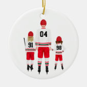 ホッケーパーソナライズされたオーナメント セラミックオーナメント (正面)