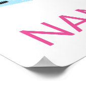 ホッケーパーソナライズされたガールの漫画の名前 ポスター (角)