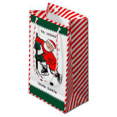 ホッケーパーソナライズされたクリスマススモール抱き枕 スモールペーパーバッグ (正面アングル)