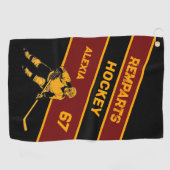 ホッケーパーソナライズされたスケートタオル ゴルフタオル (横)