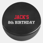 ホッケーパーソナライズされたスタンプ ラウンドシール (正面)