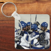 ホッケーパーソナライズされたチームの写真 キーホルダー (正面)
