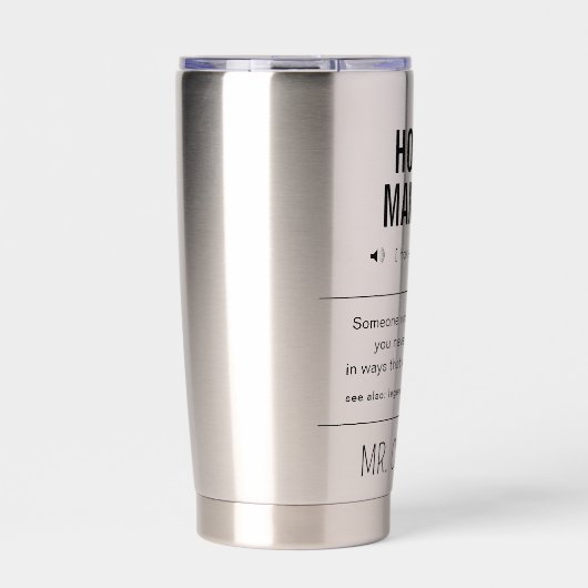 ホッケーパーソナライズされたチームマネージおもしろいャ 保温保冷タンブラー (正面)