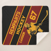 ホッケーパーソナライズされたブランケット シェルパブランケット (正面(横))
