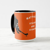 ホッケーパーソナライズされたプレイヤーのギフトマグ マグカップ (正面左)