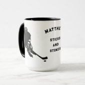 ホッケーパーソナライズされたプレイヤーのギフトマグ マグカップ (正面左)