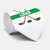 ホッケーパーソナライズされたプレイヤー名番号（緑） ネクタイ (ロール)