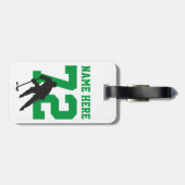 ホッケーパーソナライズされたプレイヤー名番号(緑) ラゲッジタグ (裏面横)