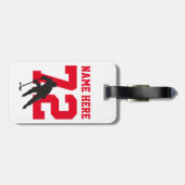 ホッケーパーソナライズされたプレイヤー名番号（赤） ラゲッジタグ (裏面横)