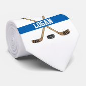 ホッケーパーソナライズされたプレイヤー名番号（青） ネクタイ (ロール)