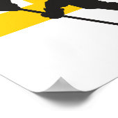 ホッケーパーソナライズされたプレイヤー番号ブラックと金ゴールド ポスター (角)