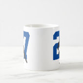 ホッケーパーソナライズされたプレイヤー番号 コーヒーマグカップ (中央)