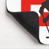 ホッケーパーソナライズされたプレイヤー番号(赤) マウスパッド (コーナー)