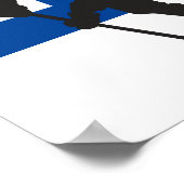 ホッケーパーソナライズされたプレイヤー番号（青） ポスター (角)