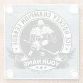 ホッケーパーソナライズされたプレーヤーアイスリンクチームアスリート  ガラスコースター (裏面)