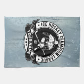 ホッケーパーソナライズされたプレーヤーアイスリンクチームアスリート キッチンタオル (横)