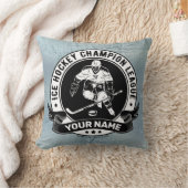 ホッケーパーソナライズされたプレーヤーアイスリンクチームアスリート クッション (ブランケット)