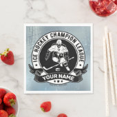 ホッケーパーソナライズされたプレーヤーアイスリンクチームアスリート スタンダードランチョンナプキン (インサイチュ)