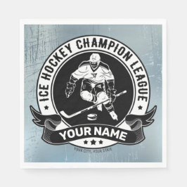 ホッケーパーソナライズされたプレーヤーアイスリンクチームアスリート スタンダードランチョンナプキン