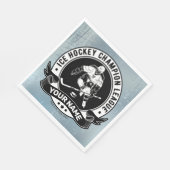 ホッケーパーソナライズされたプレーヤーアイスリンクチームアスリート スタンダードランチョンナプキン (角)