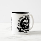 ホッケーパーソナライズされたプレーヤーアイスリンクチームアスリート ツートーンマグカップ (正面右)