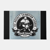 ホッケーパーソナライズされたプレーヤーアイスリンクチームアスリート ドアマット (正面)