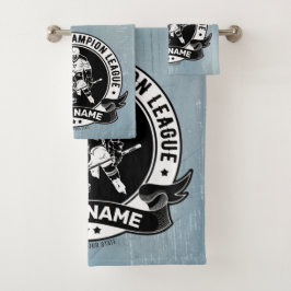 ホッケーパーソナライズされたプレーヤーアイスリンクチームアスリート バスタオルセット