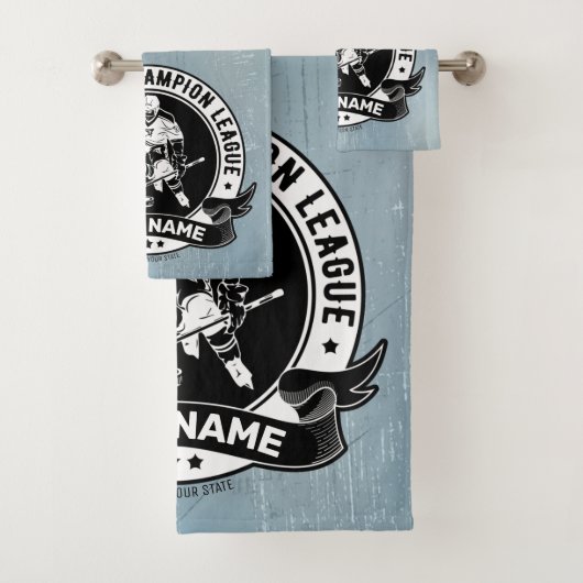 ホッケーパーソナライズされたプレーヤーアイスリンクチームアスリート バスタオルセット (インサイチュ)