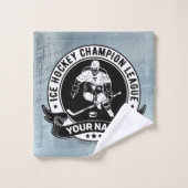 ホッケーパーソナライズされたプレーヤーアイスリンクチームアスリート バスタオルセット (ウォッシュタオル)